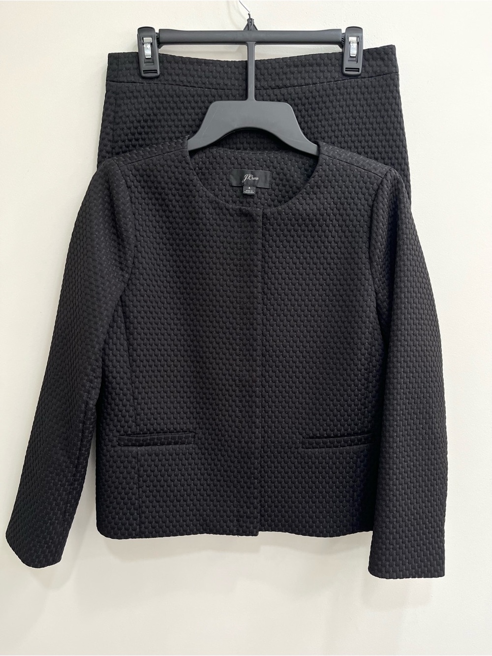 J. Crew Portfolio Jacket Matching No. 2 Pencil Skirt Suit in Matelasse - Black 4